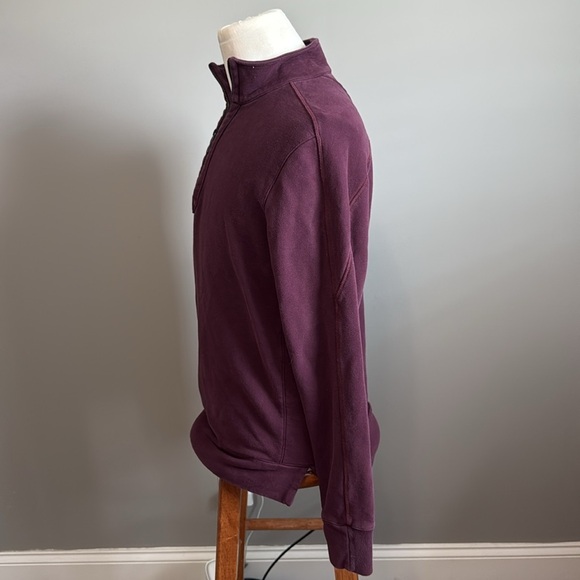 GoodMan Brand - Quarter Zip Split Tail Mock Sweatshirt - Size Medium - Purple - Picture 7 of 10